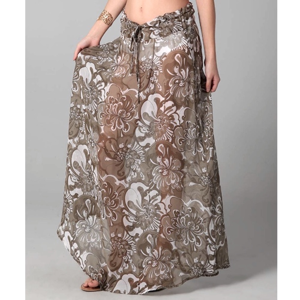 MIKOH Long Silk Skirt Cover Up
